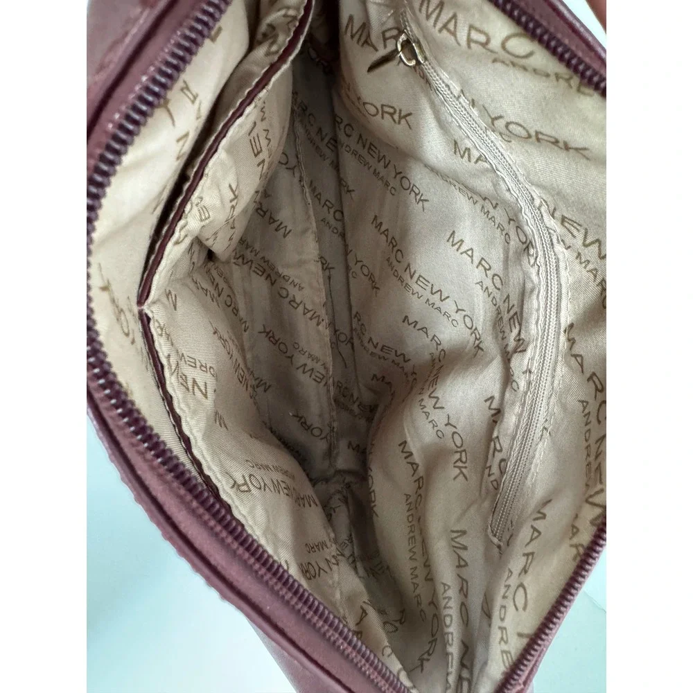 Marc New York Andrew Marc Burgundy Crossbody Bag Gold Hardware Faux‎ Leather